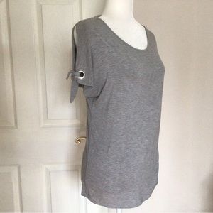 CARMEN- CARMEN MARC VALVO TOP WITH SLITS AND TIES- GRAY SIZE XSM